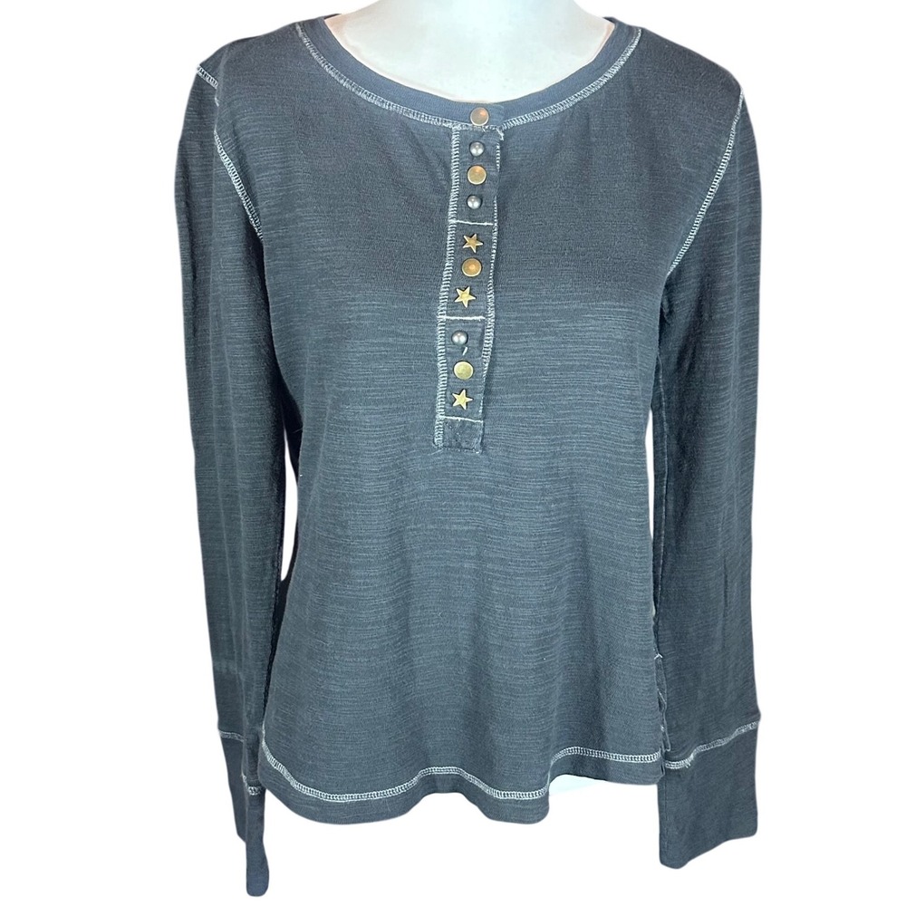 We The Free Josie Henley NWT Women's M Black Studded Star Long Sleeve SOLD OUT